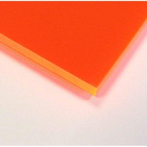 AZM Displays 1/8 بوصة (0.118 بوصة) لوح زجاج شبكي أكريليك نيون برتقالي 12 بوصة × 12 بوصة مصبوب بسمك 3 مم الحجم الاسمي AZM - Image 3